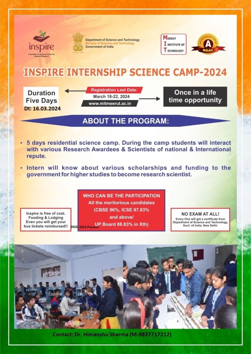 Inspire Internship Science Camp