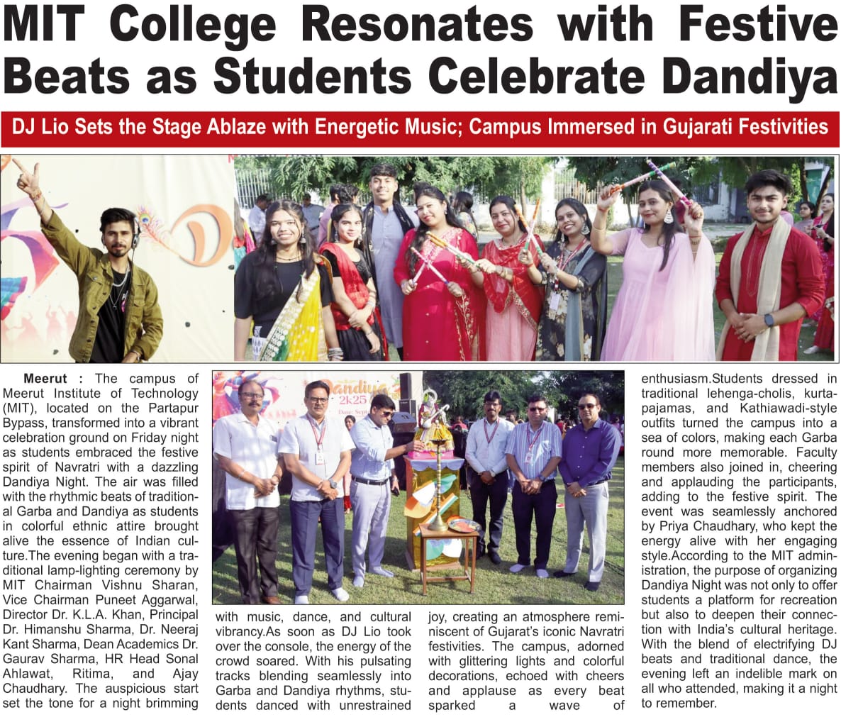 MIT College Resonates with Festive Beats as Students Celebrate Dandiya